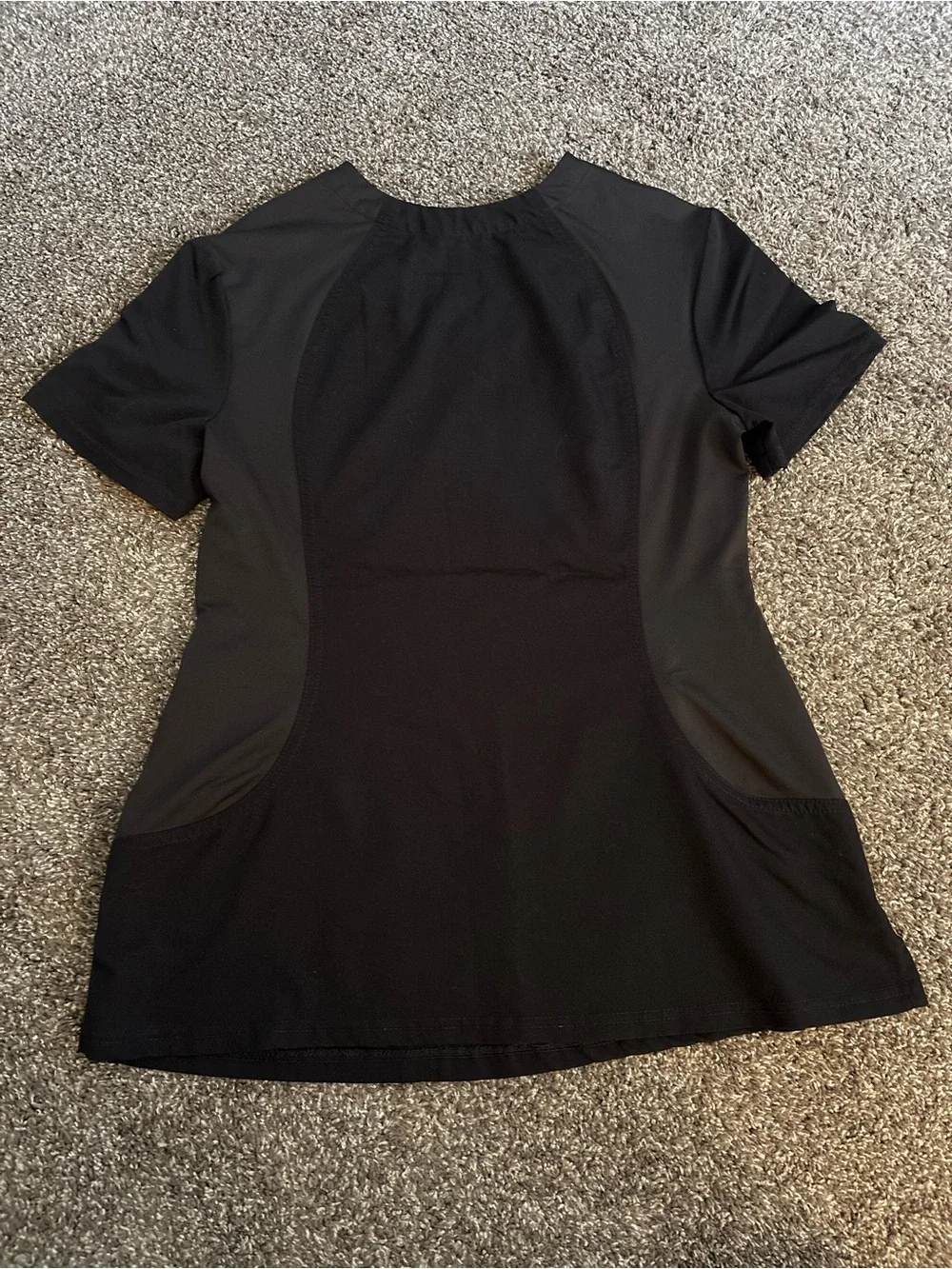 Urbane Black V-Neck Short Sleeve Scrub Top
